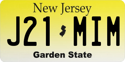 NJ license plate J21MIM