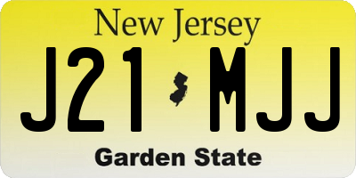 NJ license plate J21MJJ