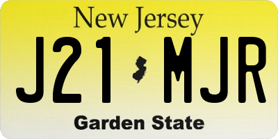NJ license plate J21MJR