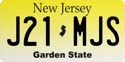 NJ license plate J21MJS