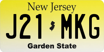 NJ license plate J21MKG