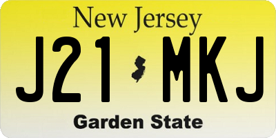 NJ license plate J21MKJ