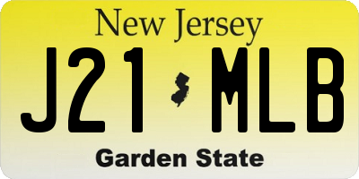 NJ license plate J21MLB