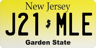 NJ license plate J21MLE