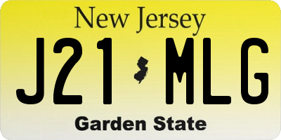 NJ license plate J21MLG