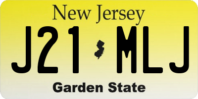NJ license plate J21MLJ