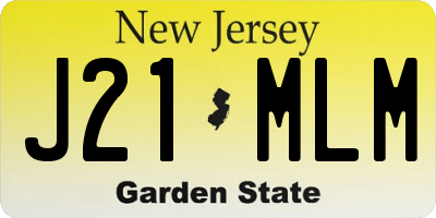 NJ license plate J21MLM