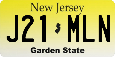 NJ license plate J21MLN