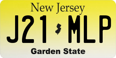 NJ license plate J21MLP