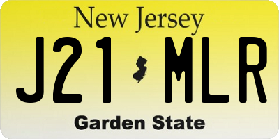 NJ license plate J21MLR