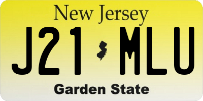 NJ license plate J21MLU