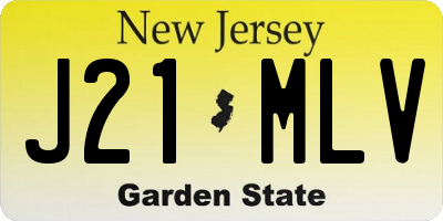 NJ license plate J21MLV