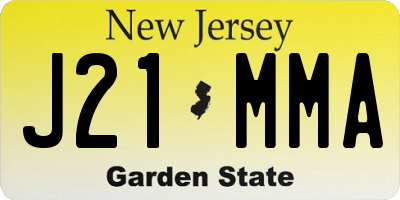 NJ license plate J21MMA