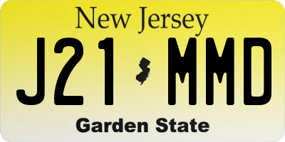 NJ license plate J21MMD