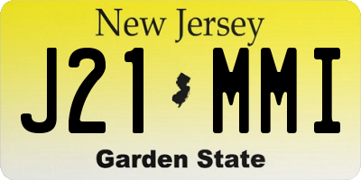 NJ license plate J21MMI