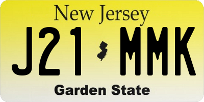 NJ license plate J21MMK