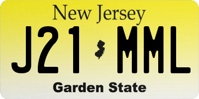 NJ license plate J21MML