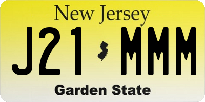 NJ license plate J21MMM