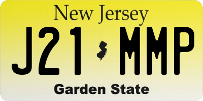 NJ license plate J21MMP