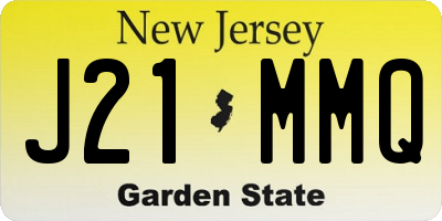 NJ license plate J21MMQ