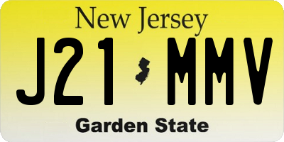 NJ license plate J21MMV