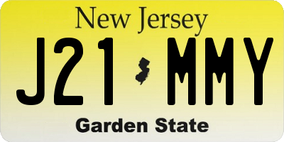 NJ license plate J21MMY