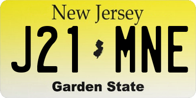 NJ license plate J21MNE