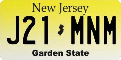 NJ license plate J21MNM