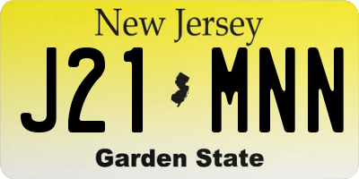 NJ license plate J21MNN