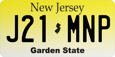NJ license plate J21MNP