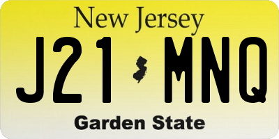 NJ license plate J21MNQ
