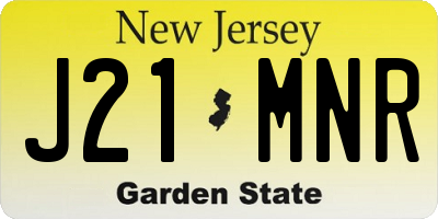 NJ license plate J21MNR
