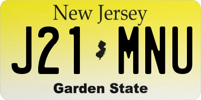 NJ license plate J21MNU