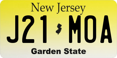 NJ license plate J21MOA
