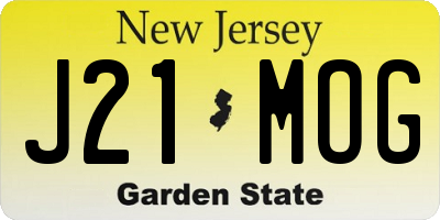 NJ license plate J21MOG