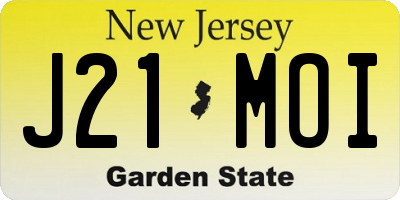 NJ license plate J21MOI
