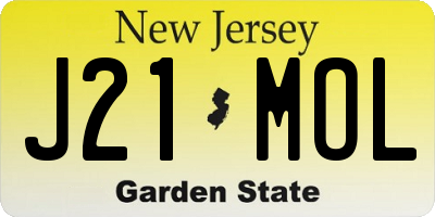 NJ license plate J21MOL