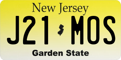 NJ license plate J21MOS