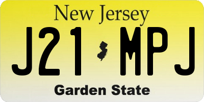 NJ license plate J21MPJ
