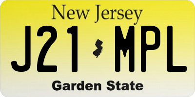 NJ license plate J21MPL