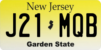 NJ license plate J21MQB