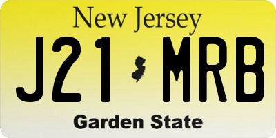 NJ license plate J21MRB
