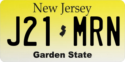 NJ license plate J21MRN