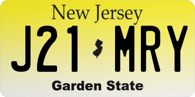 NJ license plate J21MRY