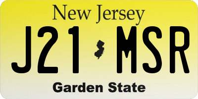 NJ license plate J21MSR