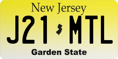 NJ license plate J21MTL