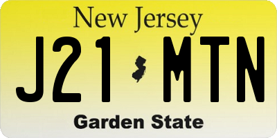 NJ license plate J21MTN