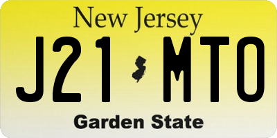 NJ license plate J21MTO