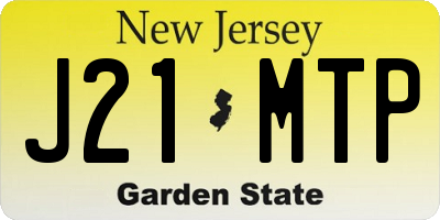 NJ license plate J21MTP