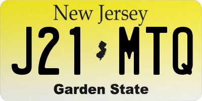 NJ license plate J21MTQ